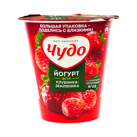 Йогурт ЧУДО Клубника-земляника 290г