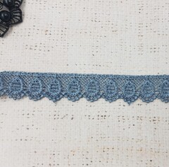 Кружево плетеное, ш. 2-2,2 см, серо-голубой