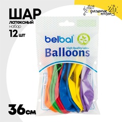 
          Шар латексный Экстра Набор 12 шт Пастель 36 см (Ассорти)