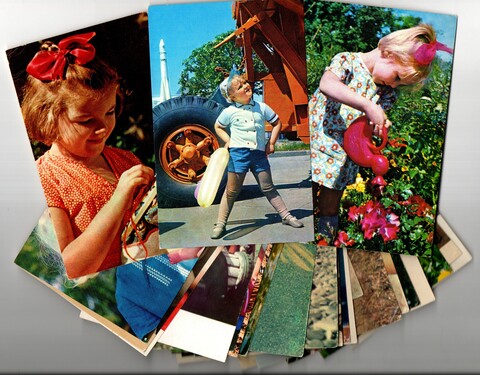 Подборка открыток - Советское детство - Дети СССР - 30 штук — разные — чистые, без повторов