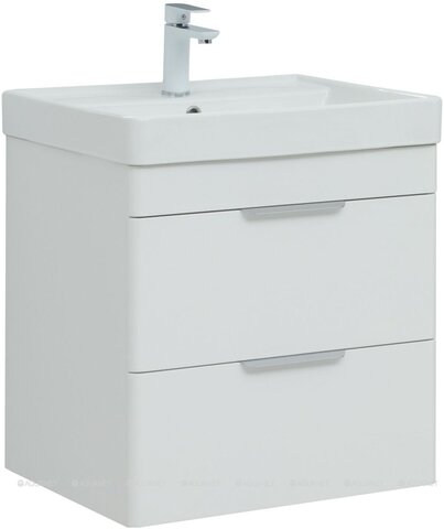 Aquanet 332258 Тумба с раковиной Ирис new 120 L подвесная 2 ящ. цв. белый глянец (332258)