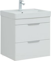 Aquanet 332258 Тумба с раковиной Ирис new 120 L подвесная 2 ящ. цв. белый глянец (332258) фото