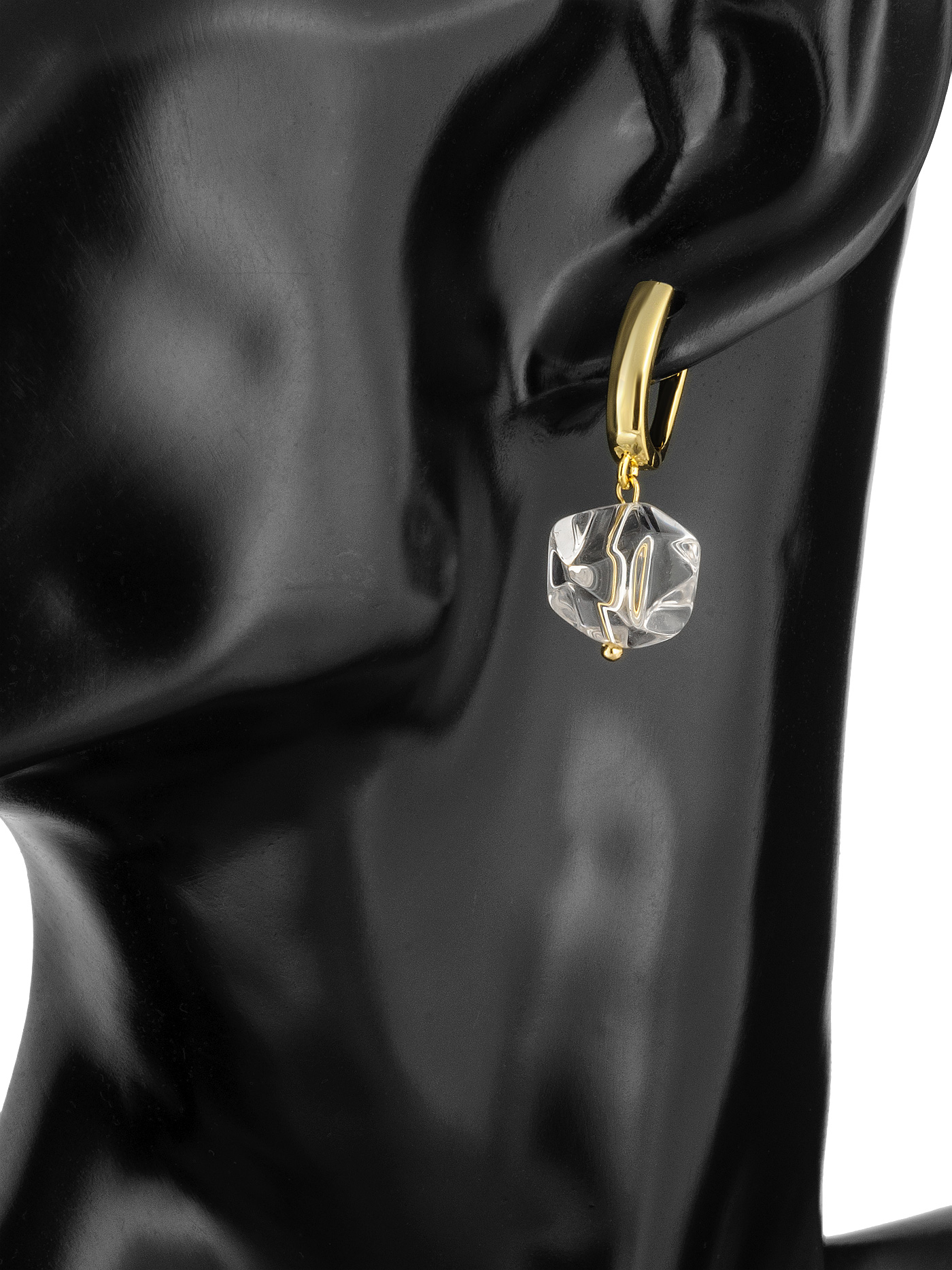 Прозрачные серьги с горным хрусталем