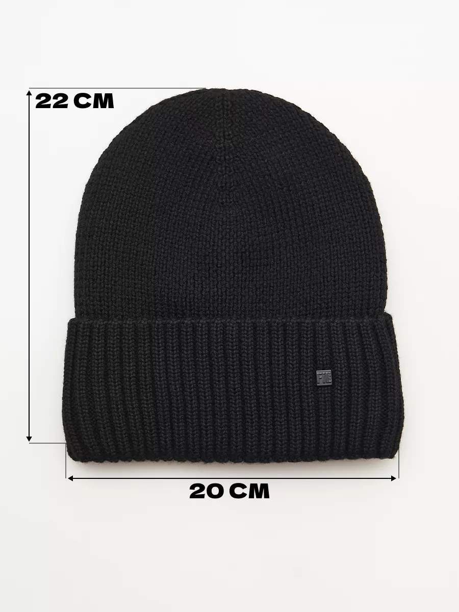 Шапка зимняя на флисе вязаная бини