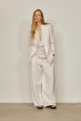 Massimo Dutti Драпированный блейзер из смесовой льняной ткани - Limited Edition, кремовый
