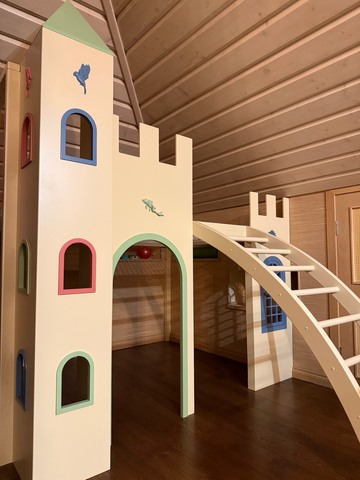 Игровой домик с горкой и спортивными элементами | Индивидуальный проект под заказ