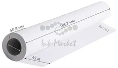 Бумага Cactus CS-PM90-106745 42"(A0+) 1067мм-45м/90г/м2/белый CIE155% матовое универсальная (с покрытием) втулка:50.8мм (2") (упак.:1рул) — фото 2
