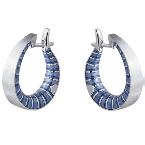 Серьги Конго с синей эмалью, E0177-21/9