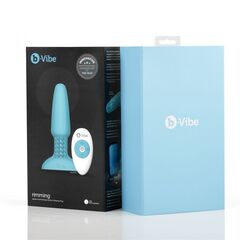 Голубая вибропробка с ротацией шариков RIMMING REMOTE CONTROL PLUG TEAL