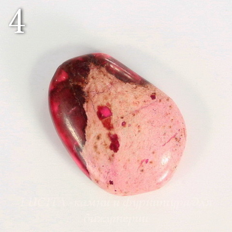 Кабошон Яшма Императорская (прессов., тониров), цвет - розовый (№4 (18х13 мм))