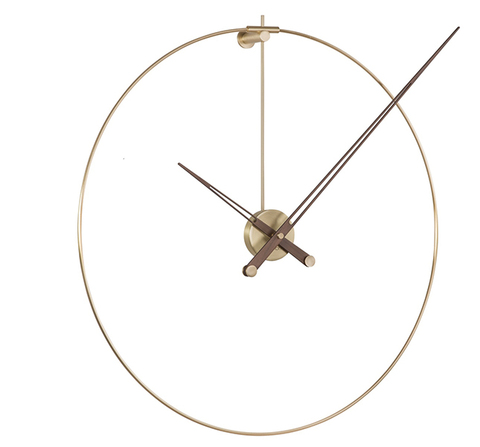 Часы Nomon New Anda Gold, (основание - латунь/стрелки - орех/центр - латунь). D=70см, H=100см