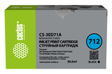 Картридж струйный Cactus CS-3ED71A 712 черный (80мл) для HP DJ T230, T630, T650
