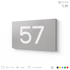 Табличка с номером 57 на дверь квартиры, для офиса, кабинета, аудитории, склада, серая 120х70 мм, Айдентика Технолоджи