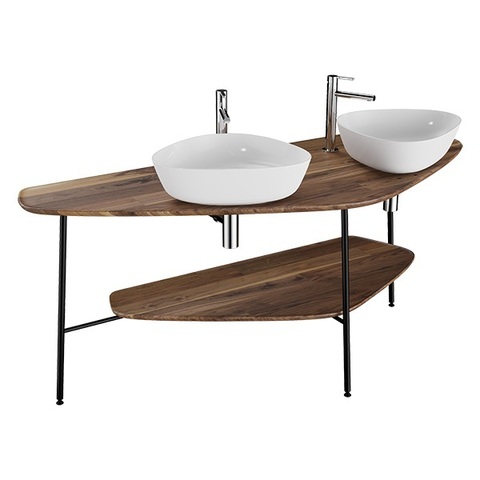 Vitra 64043 Plural столешница под 2 раковины, 160 cm, массив, цвет темный дуб