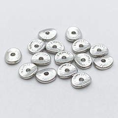 Бусина, цвет серебро (родий), размер 5*6 мм, цена за 10 шт