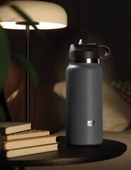 Серый мастурбатор в виде бутылки F*ck Flask - 