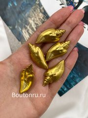 Пуговицы матовое золото Скиапар. в форме ракушки