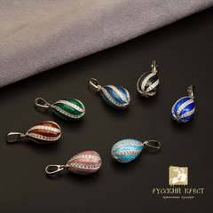 Пасхальное яйцо "Спираль". Зеленая эмаль.