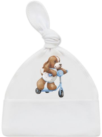 Шапочка с принтом "Собачка на самокате"