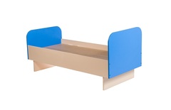 Кровать детская с цветными спинками "ДОШКОЛЬНИК" (Цвет: Синий)