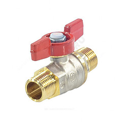 Кран шаровой латунь никель R913 Ду 25 Ру35 НР полнопроходной бабочка Giacomini R913X025