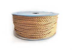 Шнур декоративный синтетический с люрексом  2,5мм золото