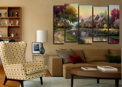 Модульная картина "Сказочная деревня"