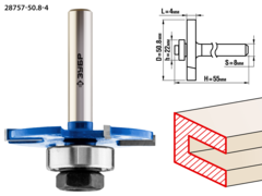 ЗУБР 50.8 x 4 мм, хвостовик 8 мм, фреза горизонтально-пазовая, Профессионал (28757-50.8-4)