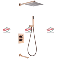 Душевой термостатический комплект Warmer Rose Gold Line 400300-8D Termo