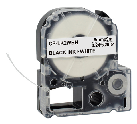 Картридж ленточный Cactus CS-LK2WBN черный для Epson LW300, LW400, LW700, LW600P, LW1000P, K400, Z700, Z900