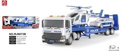 Автовоз инерционный светомузыкальный +вертолет+машинка полиция, 47*17см