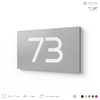 Табличка с номером 73 на дверь квартиры, для офиса, кабинета, аудитории, склада, серая 120х70 мм, Айдентика Технолоджи