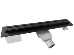 Трап линейный для пола, поворотный сифон, черный MCH CH900SLC