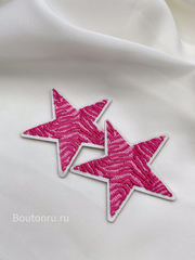 Нашивка звезда розовая 6,5 см