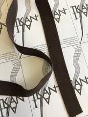 Хлопковая киперная лента (100%хлопок, Темно-шоколадный, 20)