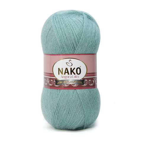 Пряжа Nako Angora Luks 10628 пыльн.бирюза (уп. 5 мотков)