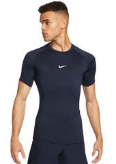 Термобелье Nike Pro Dri-FIT Tight Short-Sleeve Fitness Top - obsidian/white