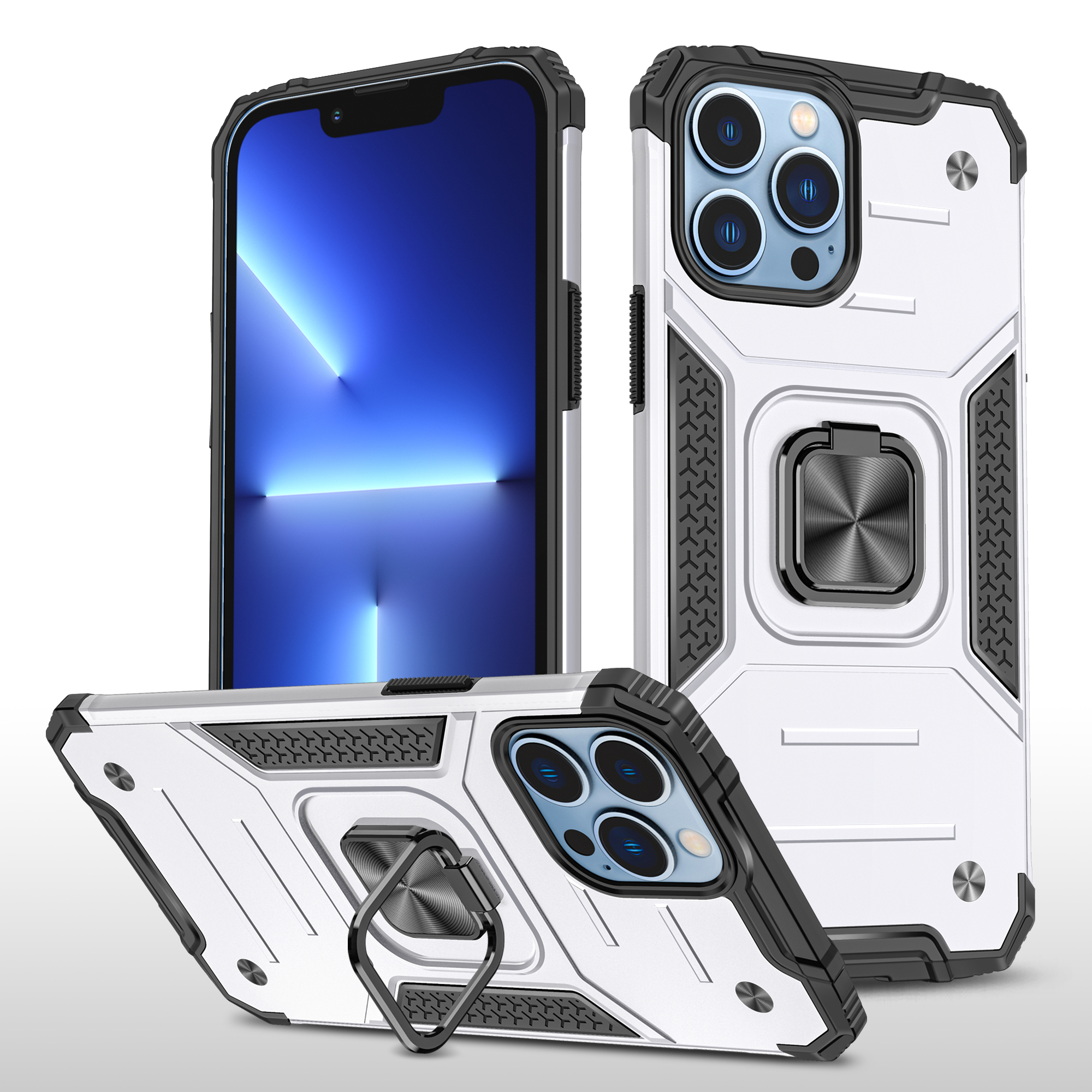 Купить Противоударный чехол Strong Armour Case с кольцом для iPhone 15 Pro ( Белый) за 590 руб, в Чехолере