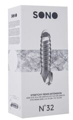 Прозрачная ребристая насадка Stretchy Penis Extension No.32 - 