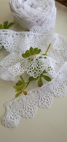 Кружево ажурное, белое, ширина 7 см, 2 метра