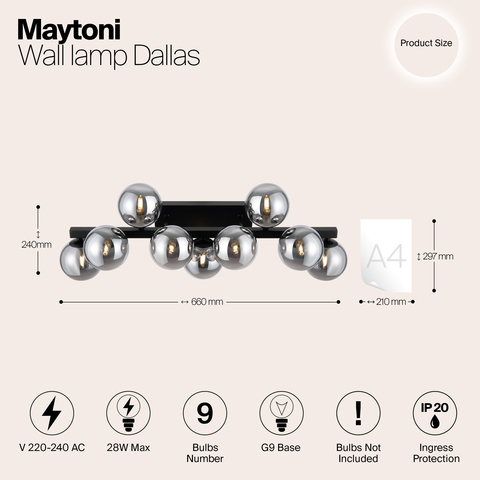 Настенный светильник Maytoni Dallas MOD547WL-09B