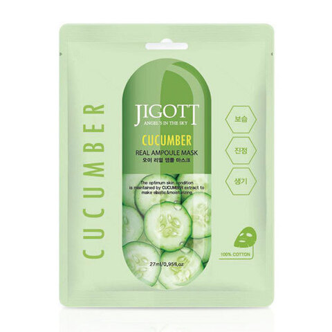 Jigott Cucumber Real Ampoule Mask – Тканевая маска с экстрактом огурца