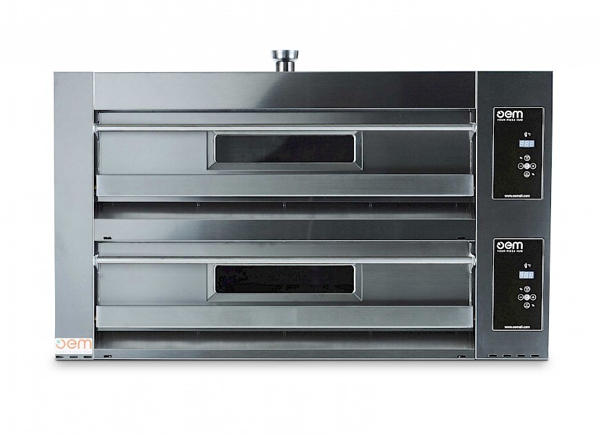 Печь для пиццы электрическая 2-камерная с подом 63*63 см OEM-ALI DB830DG