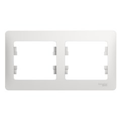 Schneider Electric Glossa Белый Рамка 2-местная горизонтальная IP20 скрытая установка GSL000102