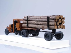 UralZIS-352L gas generator Timber trailer with birch forest LOMO-AVM 1:43