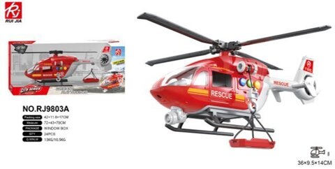 Вертолет светомуз инерционный спасатели, 42*17см