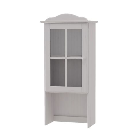 Шкаф Лена однодверный из сосны, с полкой (верхняя часть буфета Лена), белый воск