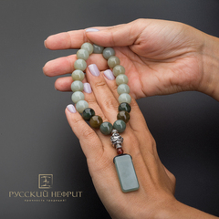 Чётки браслет из камня "Изобилие". Нефрит. 20 бусин
