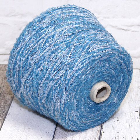 Смотка полушерсть/вискоза/люрекс 180 голубой с серебром