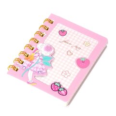 
          Блокнот 8,6 см * 11,4 см, Alingar, гребень, обложка пластик, тиснение, клетка, 70 л., "Девочка с розой"